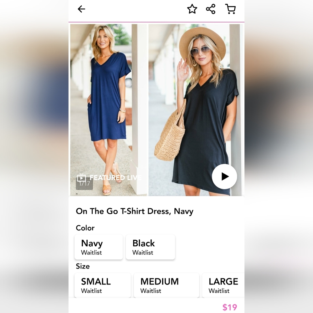 Tshirt dress, navy, medium Nic & Lulu